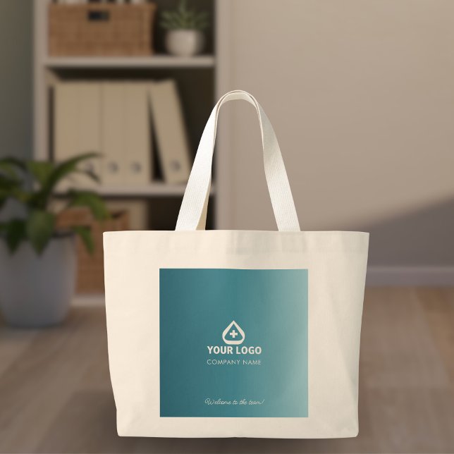 Simple Teal Behavioral Health Logo Welcome  Large Tote Bag (Creator Uploaded)