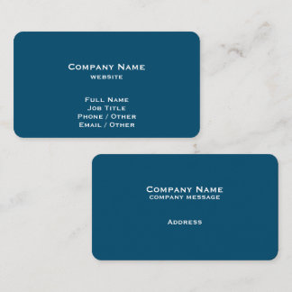 Simple Teal Blue Business Card