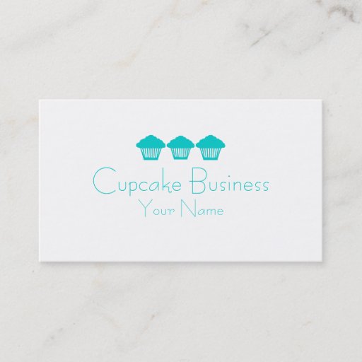 Customizable Simple teal blue cupcake business custom cards business cards