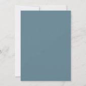 Simple Teal Blue Minimalist Design Baby Shower Invitation (Back)