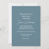 Simple Teal Blue Minimalist Design Baby Shower Invitation (Front)