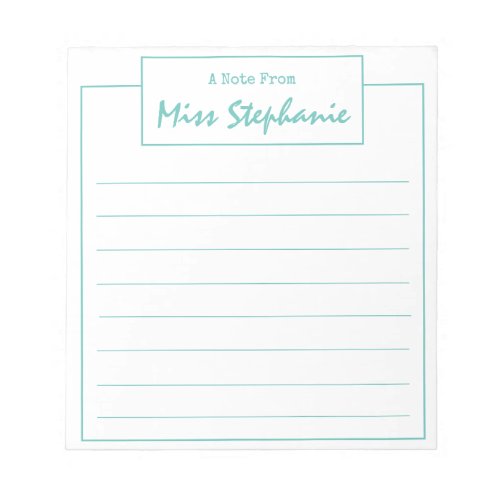 Simple Teal Blue Script From Teacher Notepad