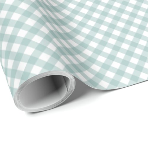 Simple teal checks cute gingham plaid wrapping paper