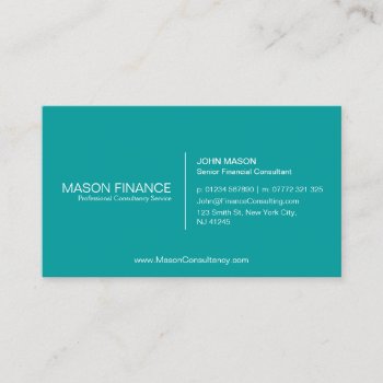 Simple Teal Customizable Business Card Template by ImageAustralia at Zazzle