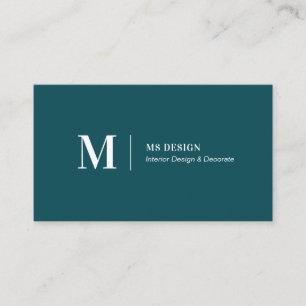 Simple Teal Green Modern Minimalist Business Cards