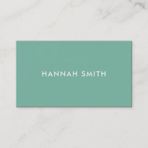 Simple Teal Modern Minimalist Business Card
