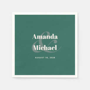 Simple Teal Modern Minimalist Wedding Napkins