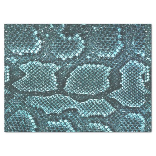 Simple teal snake scale pattern tissue paper