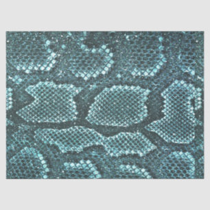 Simple teal snake scale pattern tissue paper