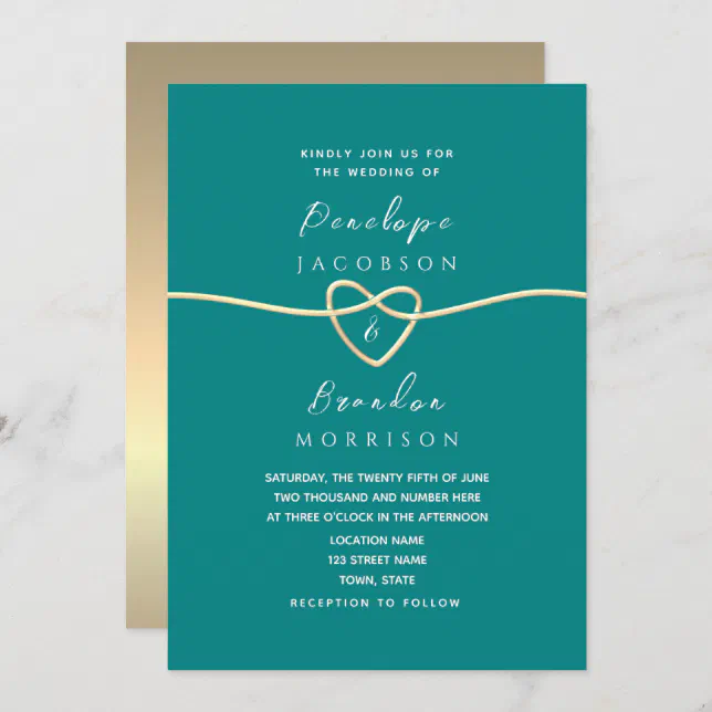 Simple Teal Wedding Invitation Zazzle