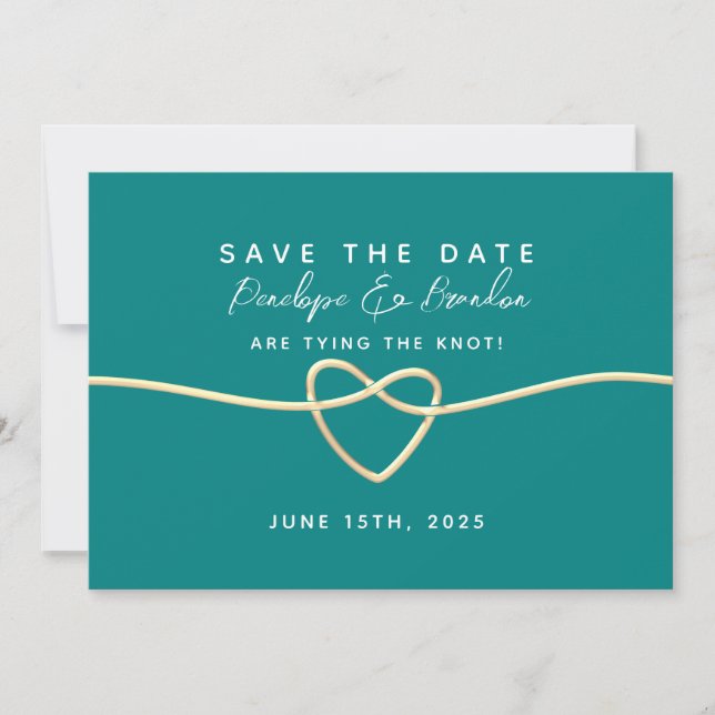 Simple Teal Wedding Save The Date (Front)