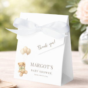 Simple Teddy Bear Theme Baby Shower Favor Boxes