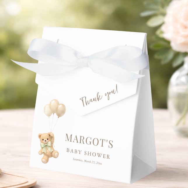 Simple Teddy Bear Theme Baby Shower Favor Boxes (Creator Uploaded)