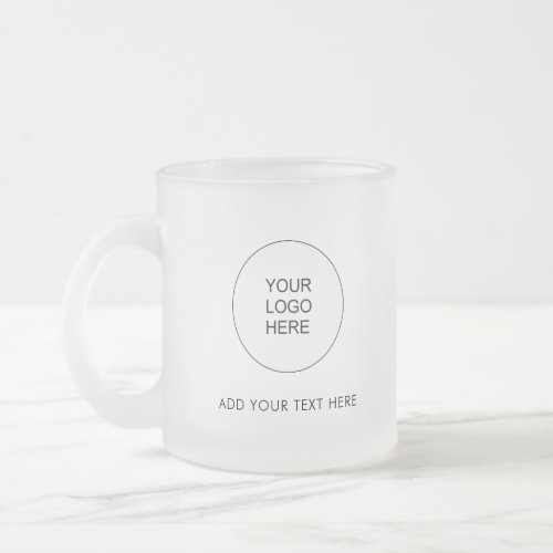 Simple Template Add Company Logo Text Modern Frosted Glass Coffee Mug