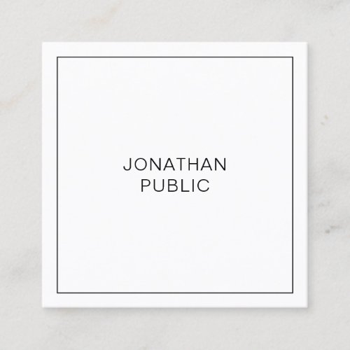 Simple Template Elegant Modern Professional Square Business Card