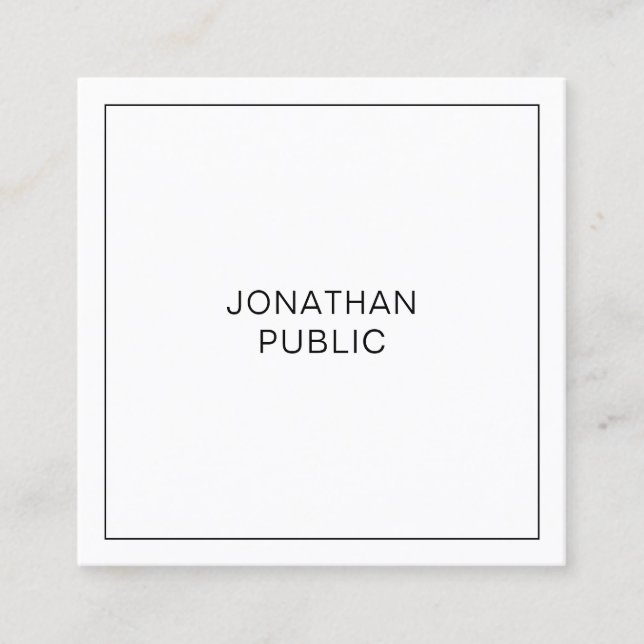 Simple Template Elegant Modern Professional Square Business Card (Front)