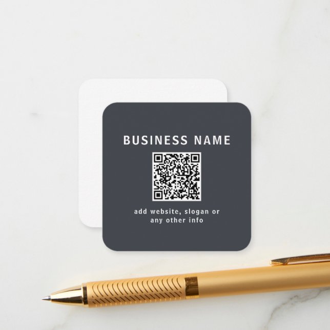 Simple Template for your QR code | Dark Grey (Front/Back In Situ)