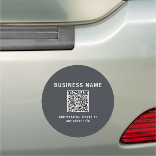 Simple Template for your QR code   Dark Grey Car Magnet