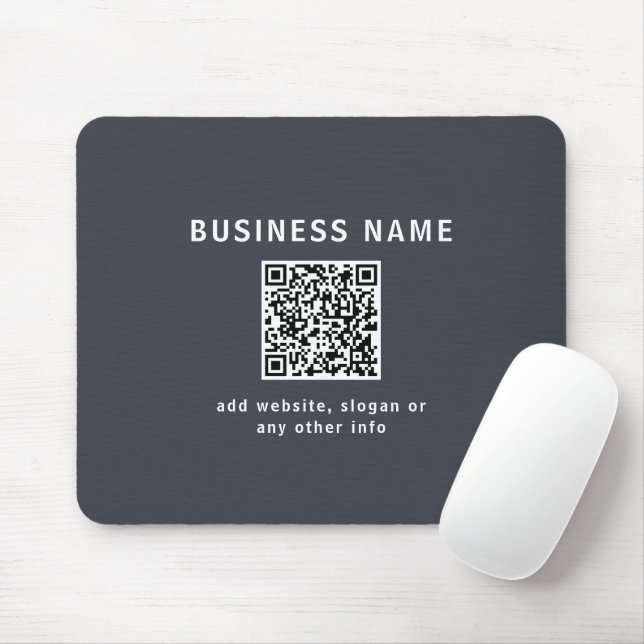 Simple Template for your QR code | Dark Grey Mouse Pad (With Mouse)