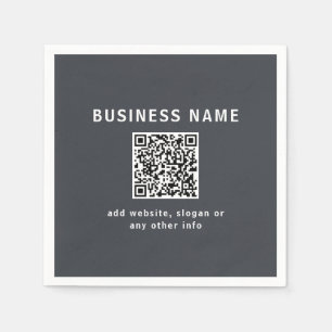 Simple Template for your QR code   Dark Grey Napkins