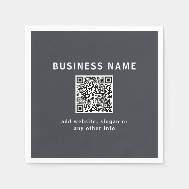 Simple Template for your QR code | Dark Grey Napkins (Front)