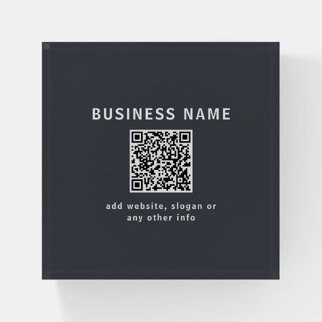 Simple Template for your QR code | Dark Grey Paperweight (Front)