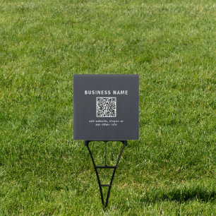 Simple Template for your QR code Dark Grey Sign