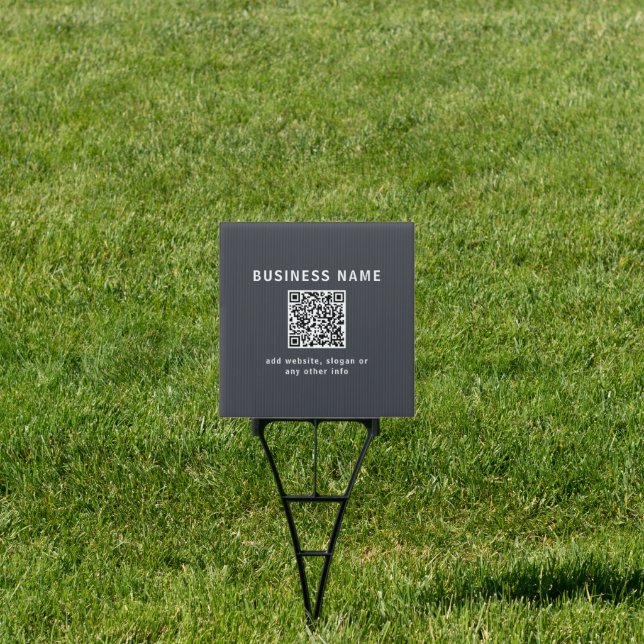 Simple Template for your QR code | Dark Grey Sign (Insitu)