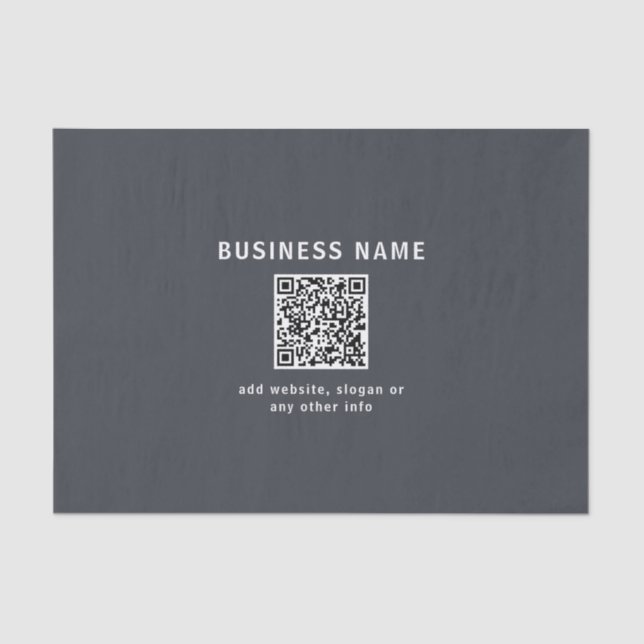Simple Template for your QR code | Dark Grey Tissue Paper (Front)