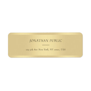 Simple Template Gold Modern Cursive Text Font Label