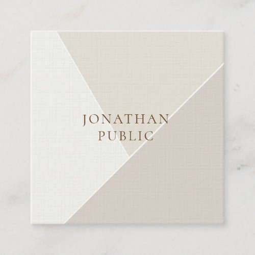 Simple Template Minimalist Modern Premium Linen Square Business Card