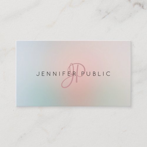 Simple Template Modern Monogram Elegant Colors Business Card