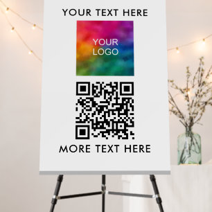 Simple Template QR Code Upload Your Business Logo Foam Board