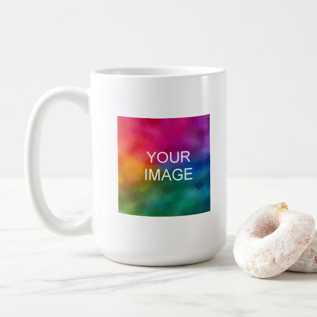 Simple Template Upload Your Photo Image Here Coffee Mug (With Donut)