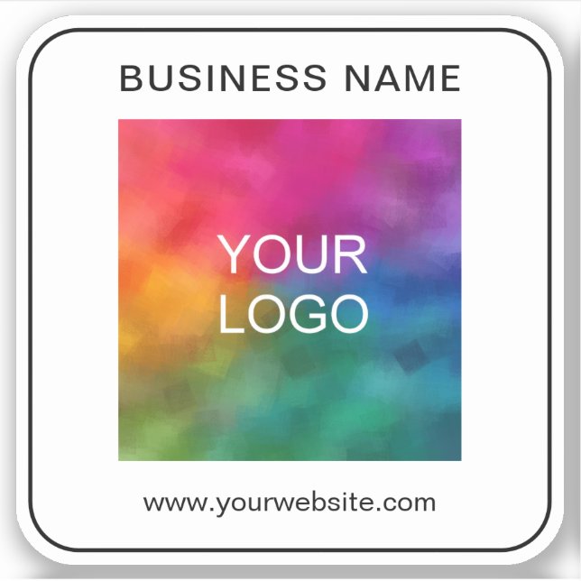 Simple Template Your Business Name Text Logo Here Sticker (Front)