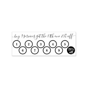 Simple Ten Circle Punch Business Loyalty Rubber Stamp