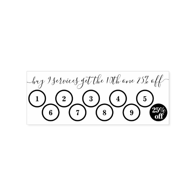 Simple Ten Circle Punch Business Loyalty Rubber Stamp