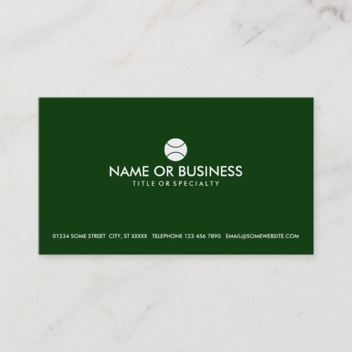 simple tennis business card