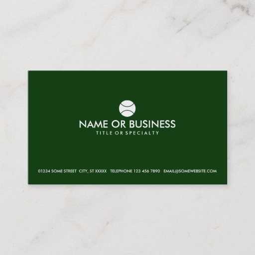 Customizable simple tennis business card