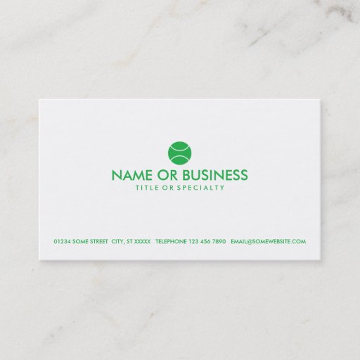 Customizable simple tennis business cards
