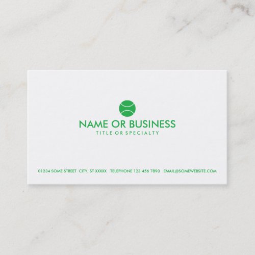 simple tennis business card