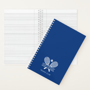 Simple Tennis Country Club Name Coach Any Color Notebook