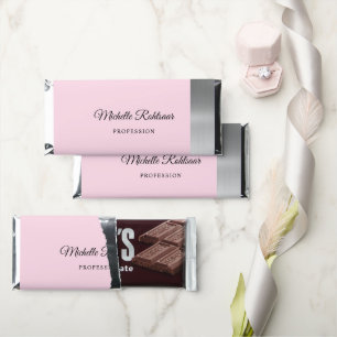 Simple Tequila Sunrise Pink Metallic Hershey Bar Favors