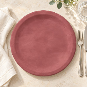 Simple Terra Rosa Pink Color Editable Watercolor Paper Plates