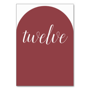 Simple Terra Rosa Rounded Table Number