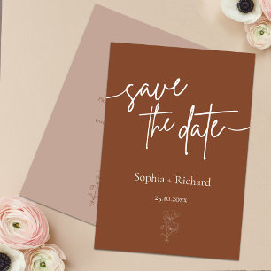 Simple Terracotta Boho Botanicals Save and Date Save The Date