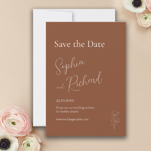Simple Terracotta Boho Botanicals Save The Date