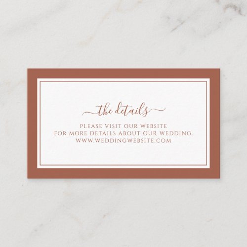 Simple Terracotta Border Script Wedding Website