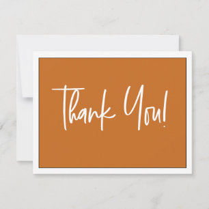 Simple terracotta Company Logo Social Thank You  Card