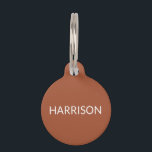 Simple terracotta custom name contact Info dog cat Pet ID Tag<br><div class="desc">Customize,  personalize terracotta and white dog cat Name,  Info Pet ID tag 
you can customize the front side: with the name,  monogram or initial letter
and the back: with name,  phone,  address,  Pet Insurance ID number,  or any important information</div>